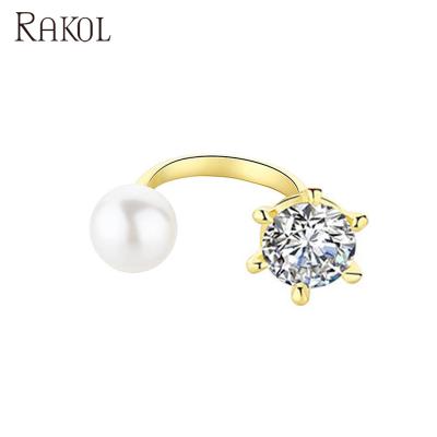 China RAKOL RP2181 18k CLASSIC Gold Plated 2020 Pearl Ring Fashion Jewelry for sale