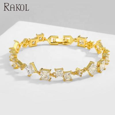 China FASHIONABLE RAKOL BP2189 Most Popular 2020 CZ Crystal Therapy Bracelet&Bangle Gold Bangle Jewelry for sale