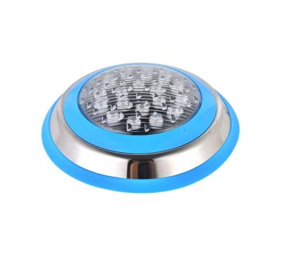 China Wall Mounted Single Color 24W Warm White Daylight Stainless Steel Swimming Pool Light 12v Underwater AC Led DC for sale