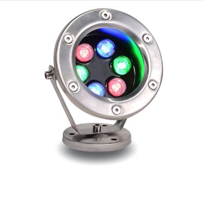 China Automatic Swimming Pool Stainless Steel 6W RGB Color Changing IP68 12V Led Underwater Pool Light Lamp for sale