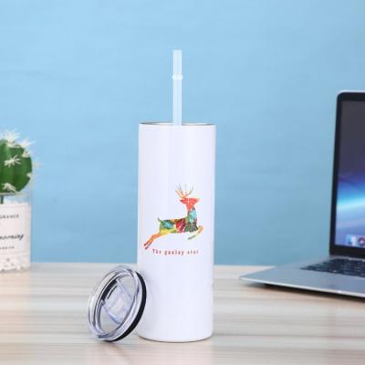 China Amazon Sustainable Hot Sale 20oz Sublimation Blanks Tumbler Stainless Steel Tumbler Straight Skinny Mugs for sale