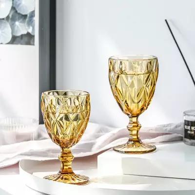 China Classic / Postmodern New Wholesale Customized Colored Wine Glass Water Goblet Colored Glassware Wine Accessories for sale