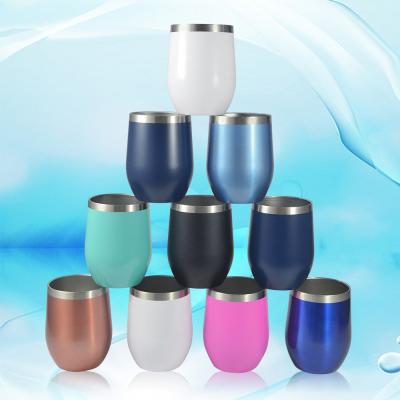 China Stemless Wine Glass 12OZ Double Wall Insulated Wine Tumbler Sublimation Blanks Gradient Disposable Wine Tumbler for sale