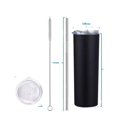 China Viable Hot Selling 20oz Sublimation Straight Tumbler Blank Lean Tumbler With Lid Straw for sale