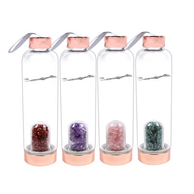 China Viable wholesale glass crystal water bottle rose gold crystal glass water bottle for sale