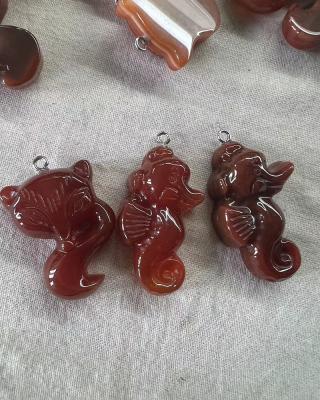 China Theme: Wholesale Red Agate Pendant Crystal Gemstones Quartz Healing Stone Natural Handmade Carved Bracelet Red Agate Pendant For Love for sale