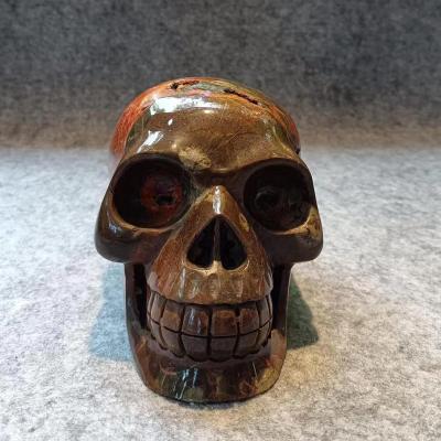 China NO Unique Carving High Quality Realistic Carved Skulls 5.0 Inch Gemstone Skulls Arts And Crafts Ornaments Skulls for sale