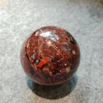 China Home Wholesale Gemstone Spheres Blood Decoration High Quality Natural Hand Cut Crystal Ball Healing Blood Stone Polished For Decoration for sale