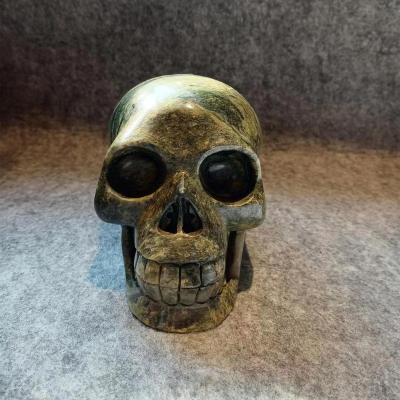 China None 6 Inch Natural Realistic Gemstone Skulls Unique Hand Carving Carved Skulls Arts And Crafts Ornament Skulls for sale