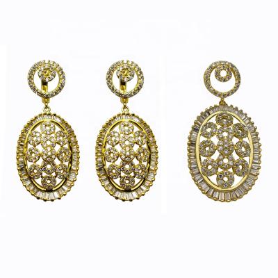 China Vintage Women Bride Earing Jewelry And Necklace 18K Gold Jewelry Set Wedding for sale