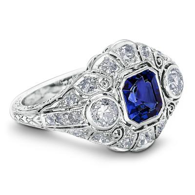 China Hot Selling Sapphire Blue Ring Fashion Rose Gold Plated Women Jewelry Rings Jewelry for sale