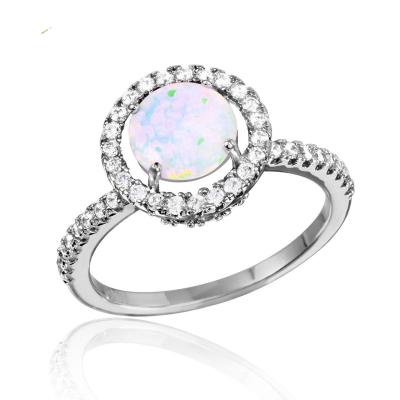 China Sterling Fashion Round Opal Jewelry Silver Italian CLASSIC 2021 Cheap Women's Rings for sale