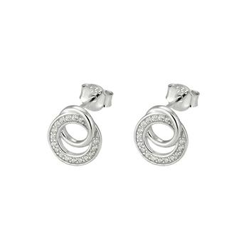 China FASHIONABLE Korean Earrings Jewelry Stud Earrings Silver Circle Stud for sale