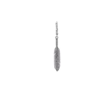 China 925 Sterling Silver Cute Simple Feather Lever Backdrop Earrings for sale