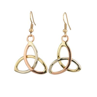 China CLASSIC Silver 925 Triquetra Triangle Knot Earring Turkey Style Drop Earrings for sale