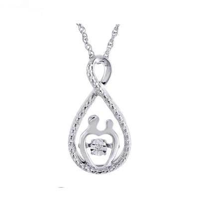 China Real Romantic Jewelry Love Forever Pendant Rhodium Plated 925 Silver Pendant Necklace For Custom for sale