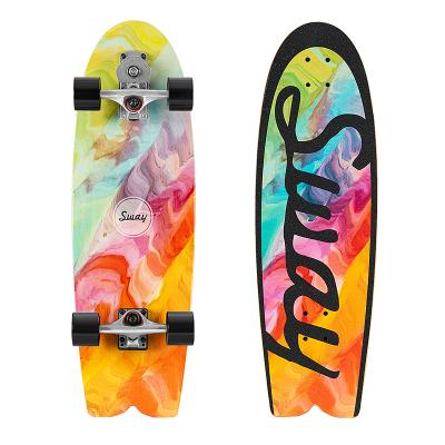 China Youth SWING Hot Selling 7Layer Skateboard Maple Deck Wholesale Canadian Surfboard With S7 Truck Surfskate 32inch for sale