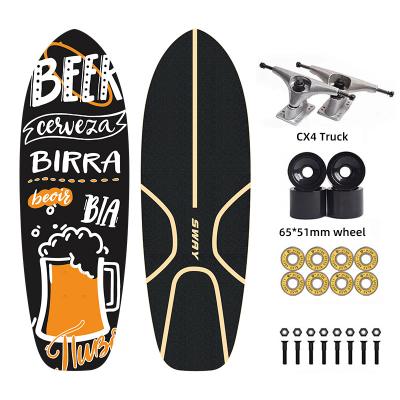 China Adult Professional Swing Surfboard Carved Ocean Boat Deck 7 Maple CX4 Truck for sale