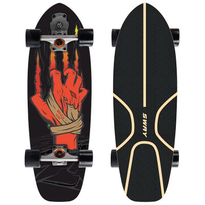 China Adult Popular 30 inch SWING Cruiser s7 deck cut out professional truck surfboard for sale