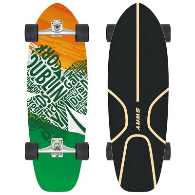 China Youth SWING cheap and good quality in wooden spto surf skates with CX4 30 inch truck surf board skateboard for sale