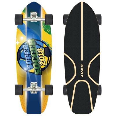 China Youth SWING cheap professional in wooden spto surf skates with CX4 30 inch truck surf board skateboard for sale