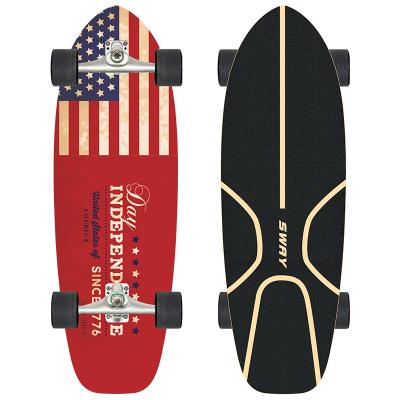 China Youth SWING Free Sample Wood Professional Land Surf Skates With Truck CX4 30 Inch Surf Board Skateboard for sale