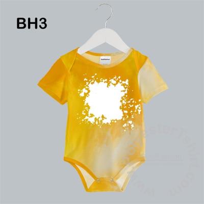 China Great For Free Shipping Bleach Design Baby Body Romper Polyester Cotton-feeling Sublimation Wrap Neck Short Sleeves for sale