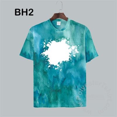 China Anti-pilling Bleach Design T Shirt 3XL-5XL Plus Size 100% Polyester Short Sleeve T Shirt For Custom Print for sale