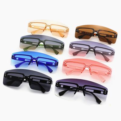 China 2021 Trend DLL7904 Fashion Sun Glasses DL Sun Glasses Big Glass Shades Latest Square Rimless Multifunctional One Piece Metal for sale