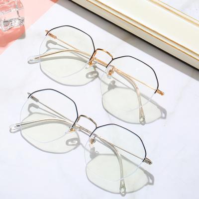 China DLO100137 Fashionable Anti-blue Light Glasses Women Shape Hexagon Metal Round Anti Nits Bloco Luz Azul Computer Glasses Frame for sale