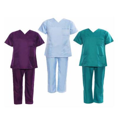 China Hospital Customized Anti Wrinkle Water Resist Soft Fabric Nurse Scrubs Medical Hospital Uniform Scrubs Jogger Scrubs for sale