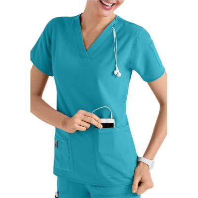 China Hospital Whosale Custom Two Pieces High Quality Women And Man Hospital Uniforms Nursing Scrub Suit Beauty Salon Work Cloth Scrubs Set for sale