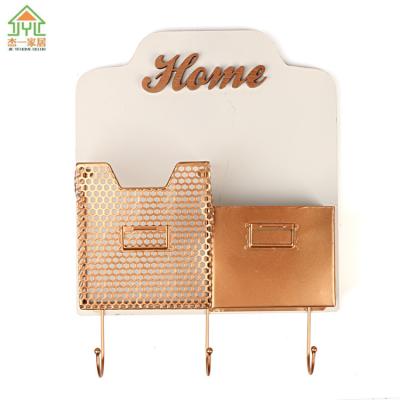 China Metal Wall Mount Key and Viable Handmade Mail Organizer China Post and Key Holder for sale