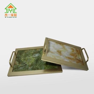 China high quality wholesale decorative tableware many shapes electroplate printed metal rectangular shot glass serving trays for weddings customized accepted for sale