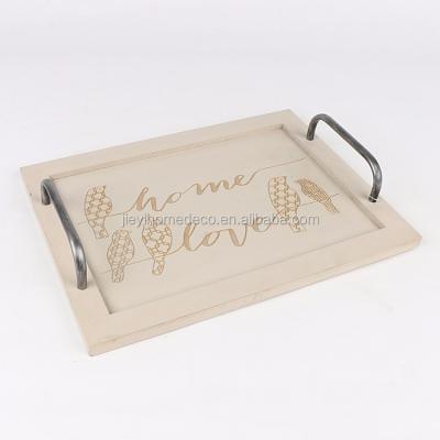 China beautiful design design food serving tray, rectangular serving tray with handle customized made for sale