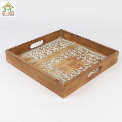 China High Quality Chinese Tea and Coffee Tray Tray For Decoration or 2 Tier Rustic Wooden Tray Custom Size for sale