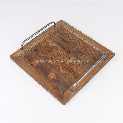 China Wholesale Modern Iron Rectangle Tray Indian Wholesale Customized for sale