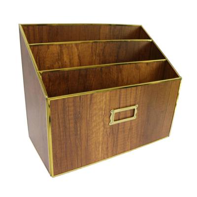 China Factory Price Handmade Wooden File Rack Marble Surface Gold Edge Gold Edge Organizer for sale