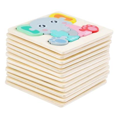 China Eco-friendly Material Colorful Cute Animal And Cartoon Cars Shape Board Early Education Matching Jigsaw Puzzle for sale