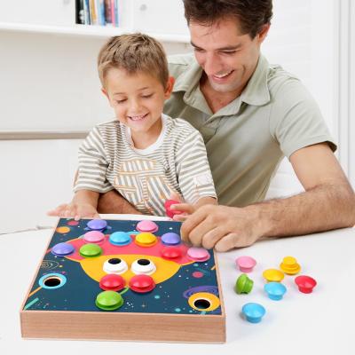 China Cartoon Toy Best Selling Mushroom Nail Puzzle Board Toy Wholesale Montessori Best Gift For Kids for sale