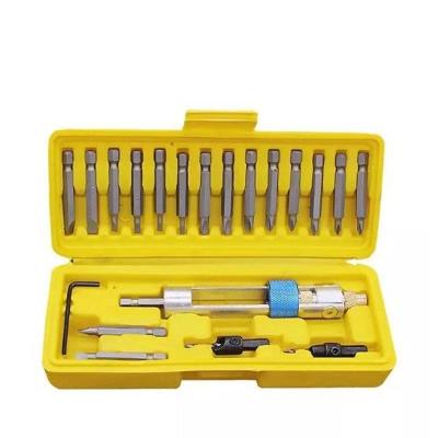 China 20PC Swivel Head Drill Driver Tools Quick Change Countersink Drill Bit Half Time Screwdriver Set TGD009 for sale