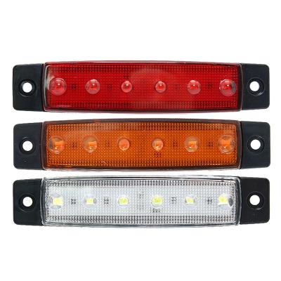 China ABS+LED 6LED Truck Side Light Lorry Trailer Marker Lights Auto Indicator 24V Trailer Lamp Warning Signal Led Lights Waterproof Lamps for sale