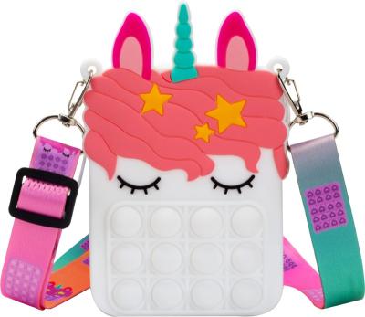 China Bag Cross - Body 2 in 1 Unicorn Pop Bag Fidget Purse for Girls and Women Pop Bag with Unicorn Pop Toy for Students Kids Present for sale