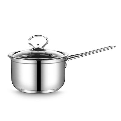 China Multifunctional Stainless Steel Soup Pot Sustainable Induction Pan Baby Small Milk Pot With Gass Lid for sale