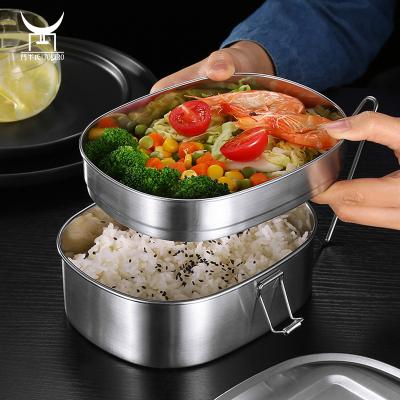 China Fresh Keeping Oval Stainless Steel Kids Food Warmer Metal Bowl 201 Stainless Steel Food Container for sale