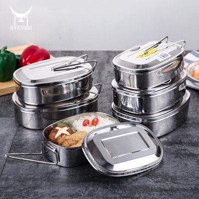 China Freshness Preservation American Style Stainless Steel Lunch Box Metal School Premium Bento Lunch Box With Lid for sale