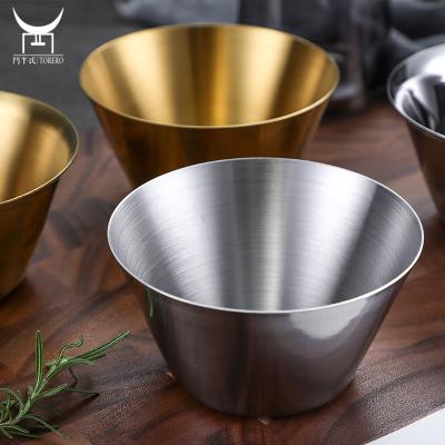 China Sustainable Small Size Appetizer Fruit Dessert Salads Dish Bowls Stainless Steel , Vegetable Salad Serving Mixing Bowl for sale