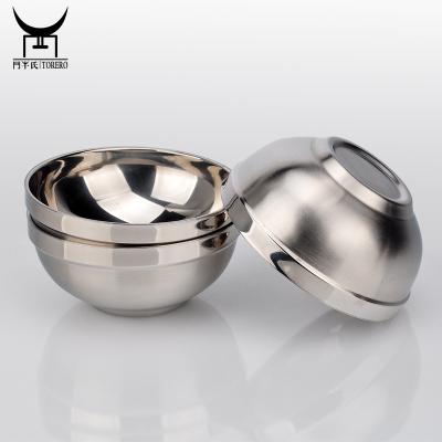 China Wholesale Hotel Home Restaurant Stainless Steel Double Layer Bowl Salad Bowl India Bowl For Kids for sale