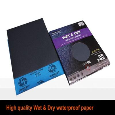 China Black Silicon Carbide Silicon Carbide Water Proof Paper Sanding Paper for sale