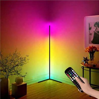 China New Design 140cm Smart LED Light RGB Modern Remote Control Tripod Corner Floor Lamp For Bedroom for sale